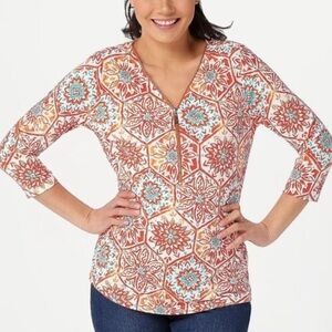 Belle by Kim Gravel TripleLuxe Knit Signature Zip Top Sz 2X NWOT